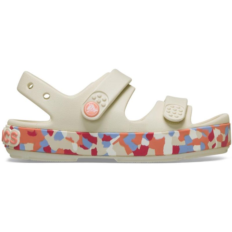 Sandália Crocs Crocband Cruiser Glow Confetti Band Sandal Infantil SUMMIT WHITE/GUAVA