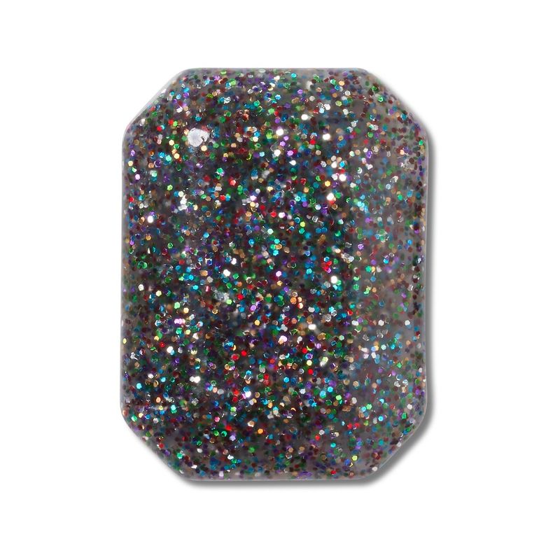Jibbitz™ Pedra Preta Glitter Arco-Íris