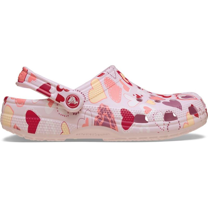 Sandália Crocs Classic Vday Clog Juvenil PINK MILK/HEARTS