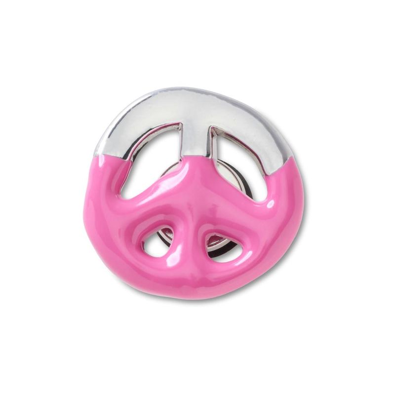 Jibbitz™ Sinal da Paz Prata e Rosa UNICO - imagem 1
