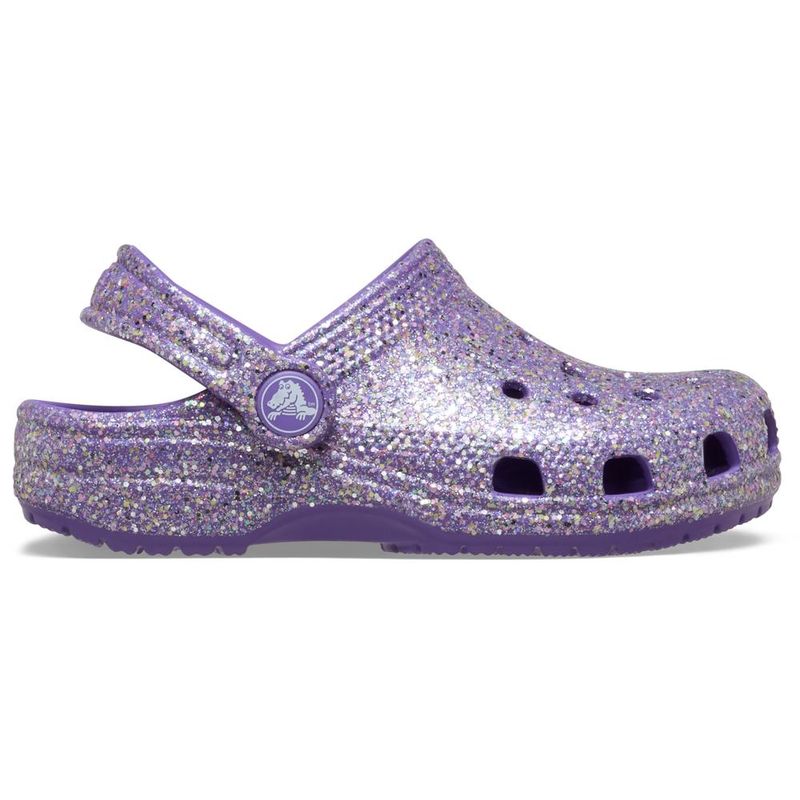 Sandália Crocs Classic Fantasy Glitter Clog Infantil PURPLE