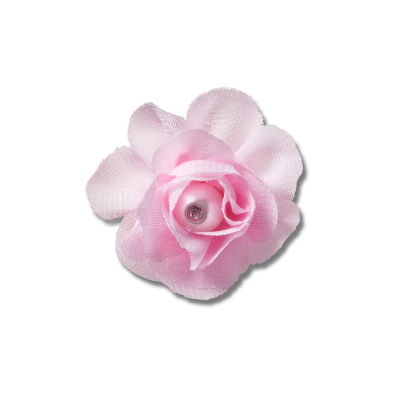 Jibbitz™ Flor de Tecido Rosa com Pérola UNICO - imagem 1