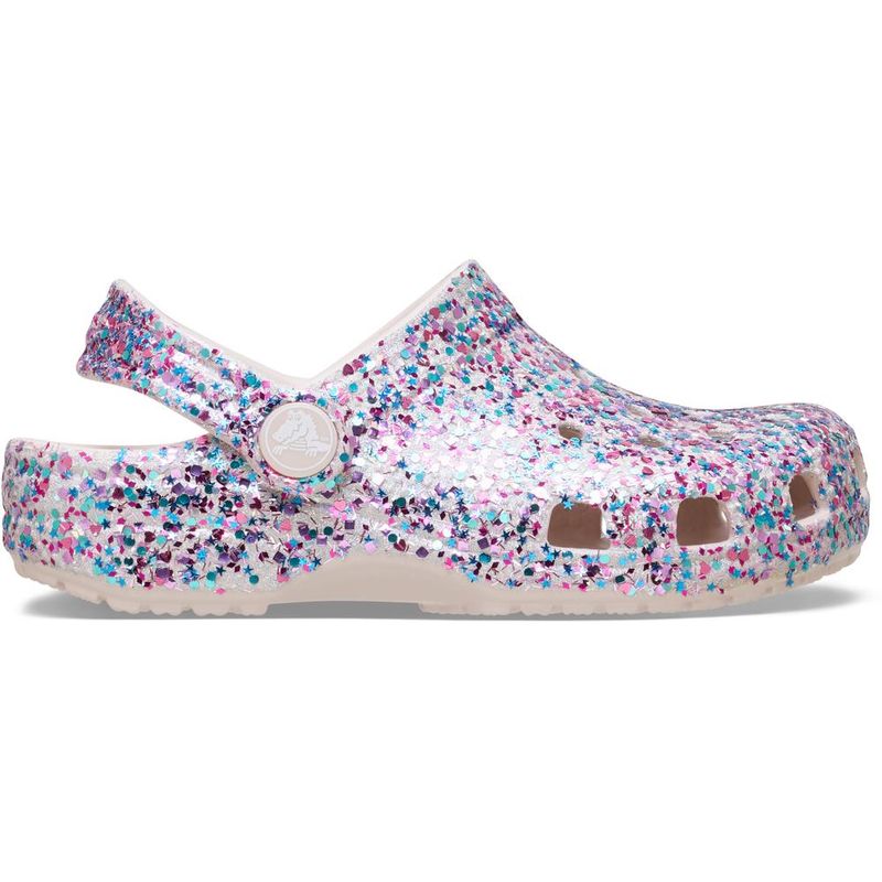 Sandália Crocs Classic Dazzle Glitter Clog Infantil COCOA CREAM - imagem 1