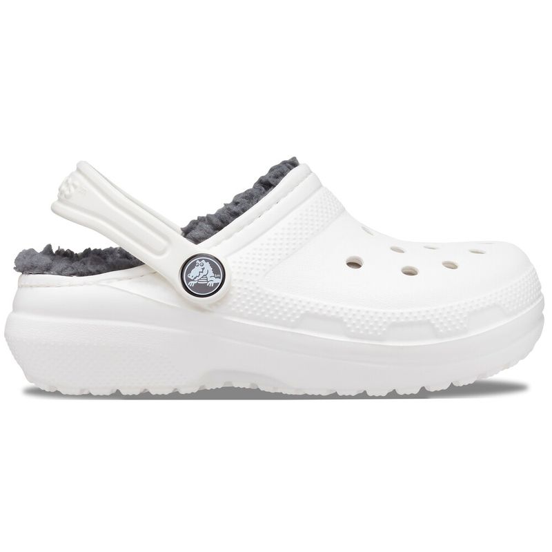 Sandália Crocs Classic Lined Clog Juvenil White/Grey