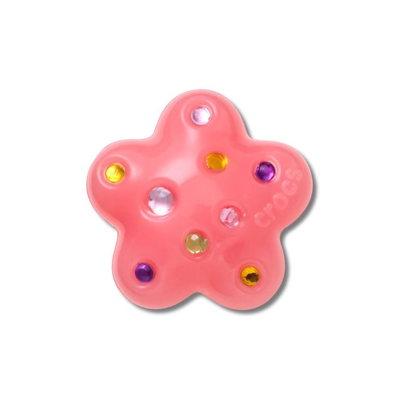 Jibbitz™ Flor Rosa Delicada Com Gemas UNICO - imagem 1