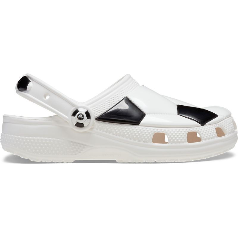 Sandália Crocs Bola de Futebol Classic Clog Juvenil WHITE/BLACK