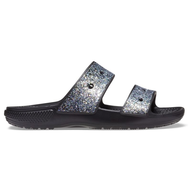 Sandália Crocs Classic Glitter Sandal Juvenil BLACK/MULTI