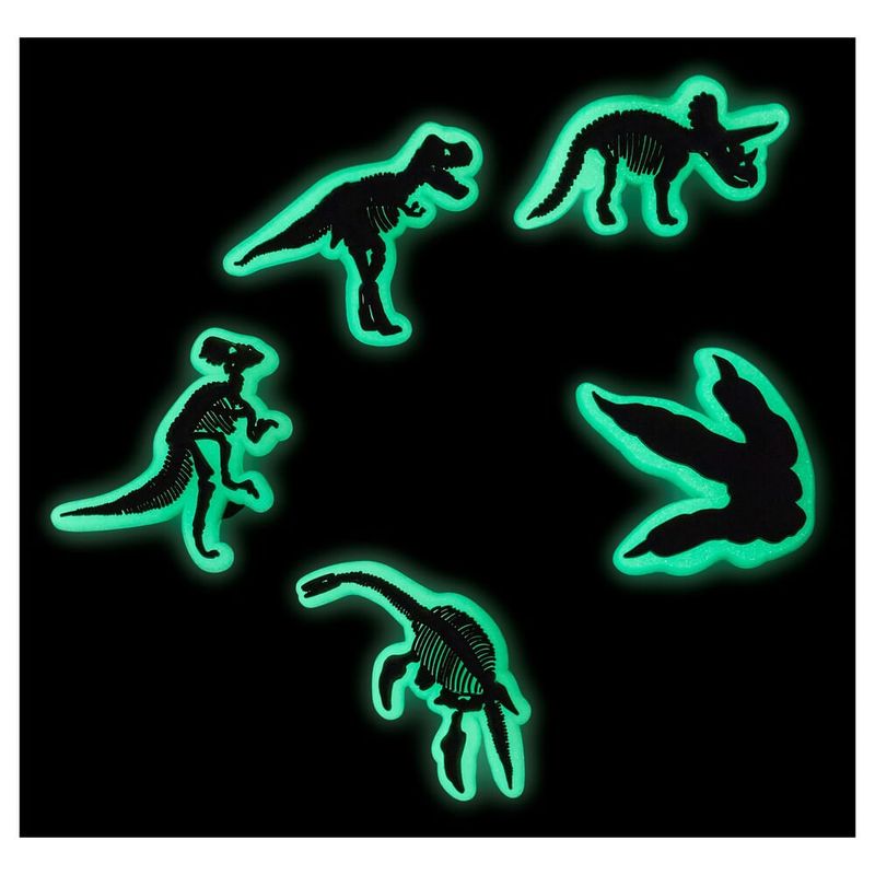 Jibbitz™ Dinossauros - Brilha no escuro Pack com 5 Peças