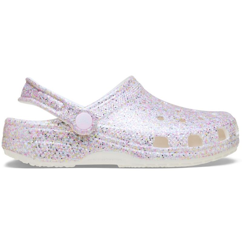 Sandália Crocs Classic Fantasy Glitter Clog Juvenil WHITE