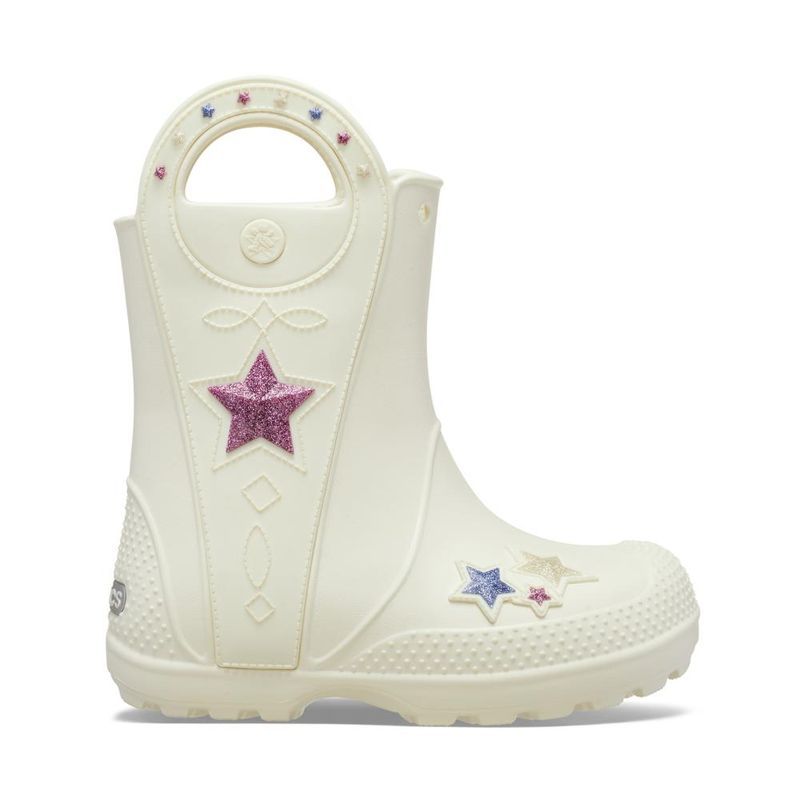 Bota Crocs Handle It Western Metallic Boot Juvenil SUMMIT WHITE