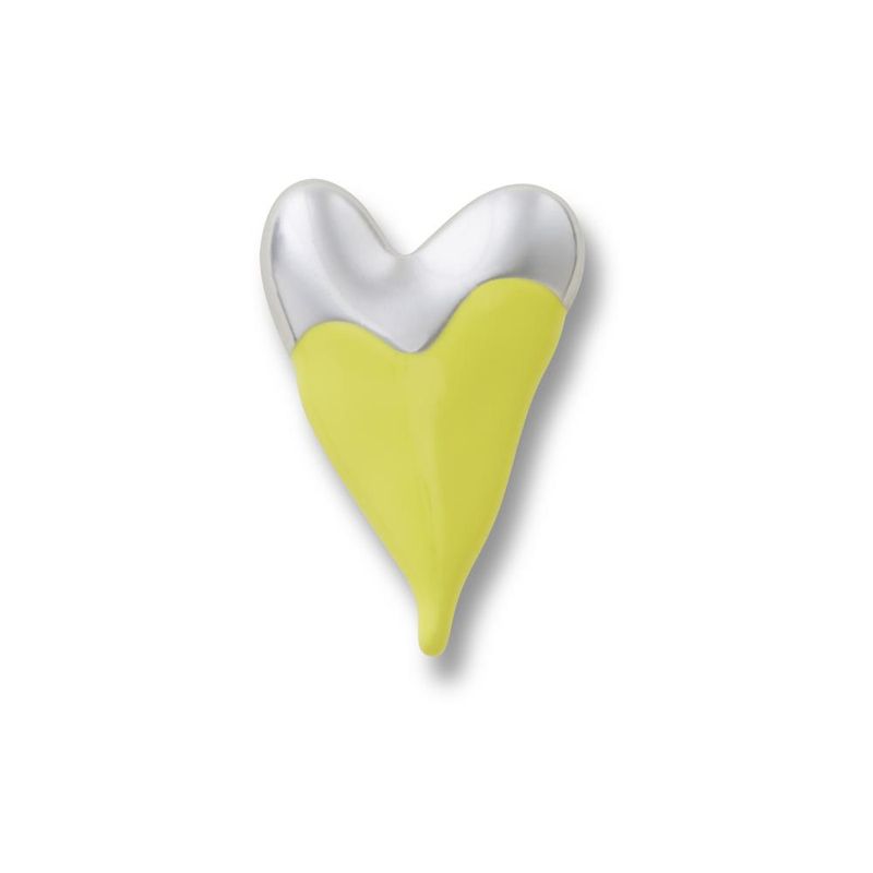 Jibbitz™ Coração Prata e Amarelo UNICO - imagem 1