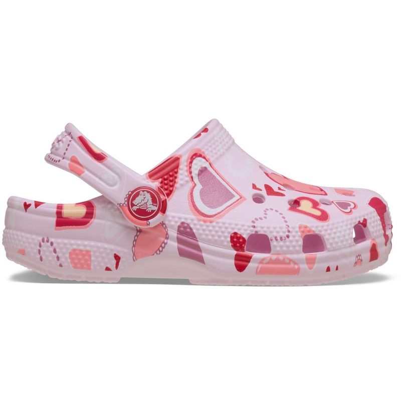 Sandália Crocs Classic Vday Clog Infantil PINK MILK/HEARTS