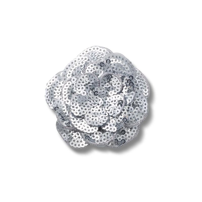 Jibbitz™ Flor Prata de Lantejoulas UNICO - imagem 1