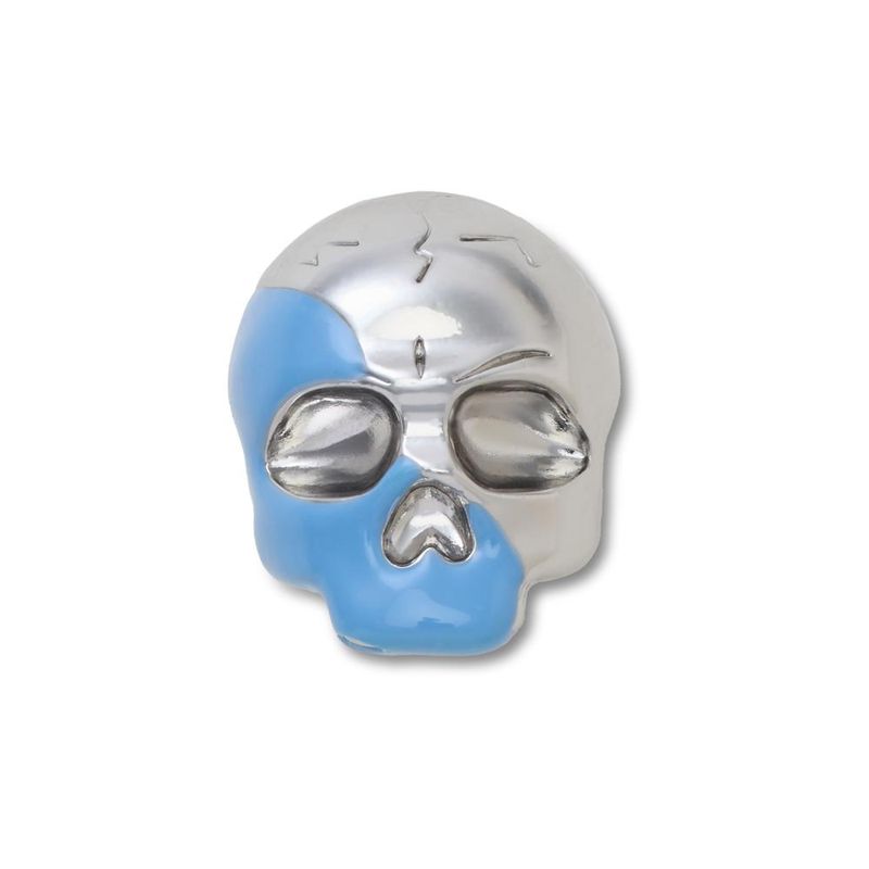Jibbitz™ Caveira Prata e Azul UNICO - imagem 1