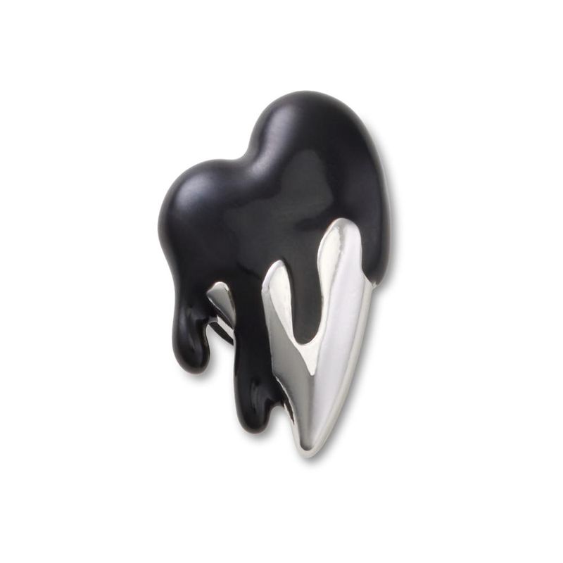 Jibbitz™ Coração Preto e Prata UNICO - imagem 1