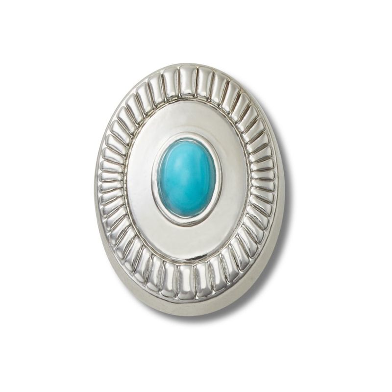 Jibbitz™ Emblema Prata Turquesa UNICO - imagem 1
