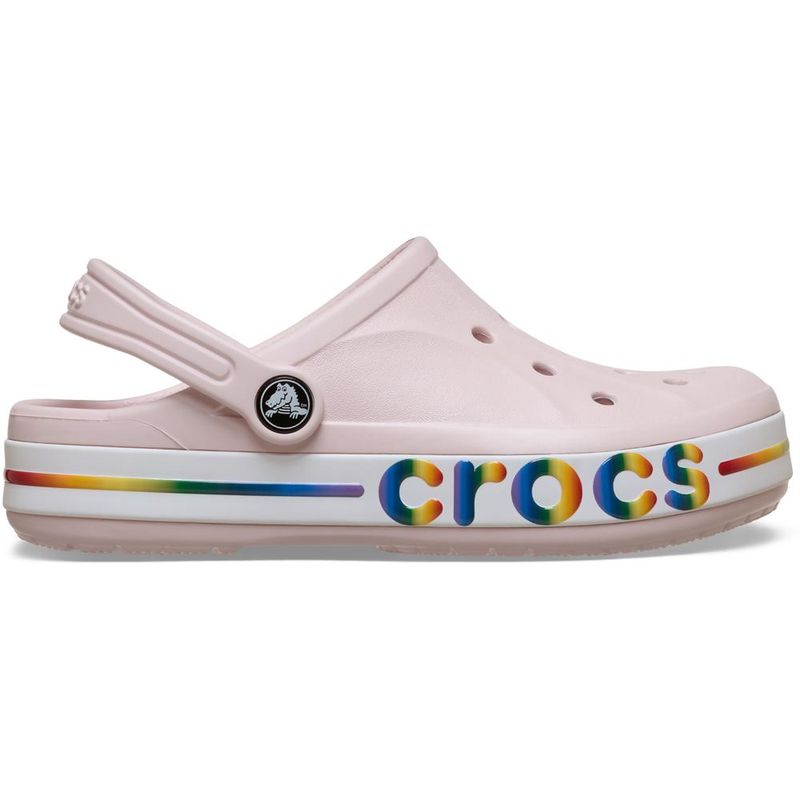 Sandália Crocs Bayaband Rainbow Band Clog Juvenil BARELY PINK