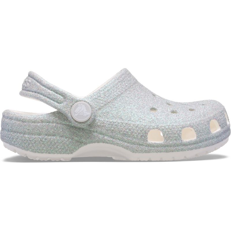 Sandália Crocs Classic Iridescent Glitter Clog Infantil WHITE