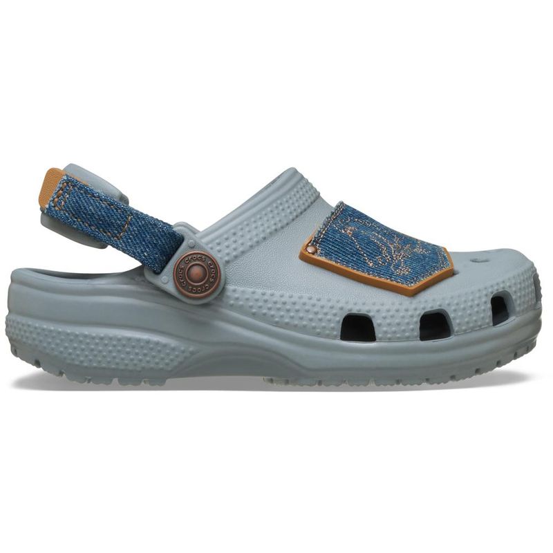 Sandália Crocs Classic Denim Adjustable Backstrap Clog Infantil CONCRETE - imagem 1