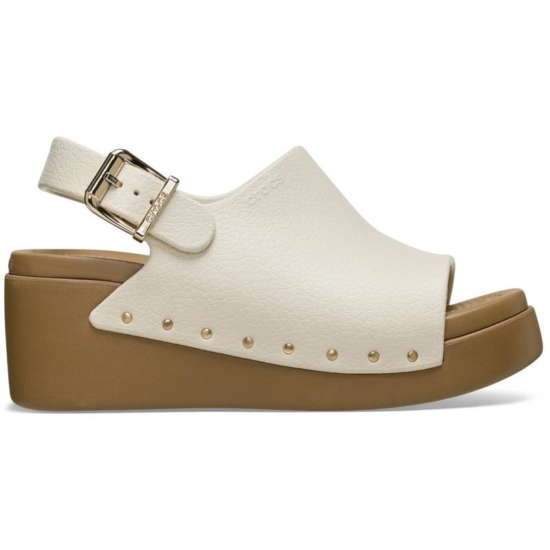 Sandália Crocs Dylan Studded Platform Slide FRAPPÉ/SEPIA
