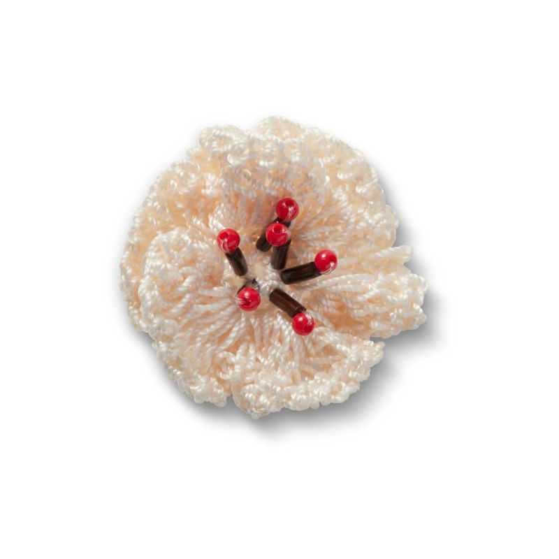 Jibbitz™ Flor de Crochê Branca UNICO - imagem 1