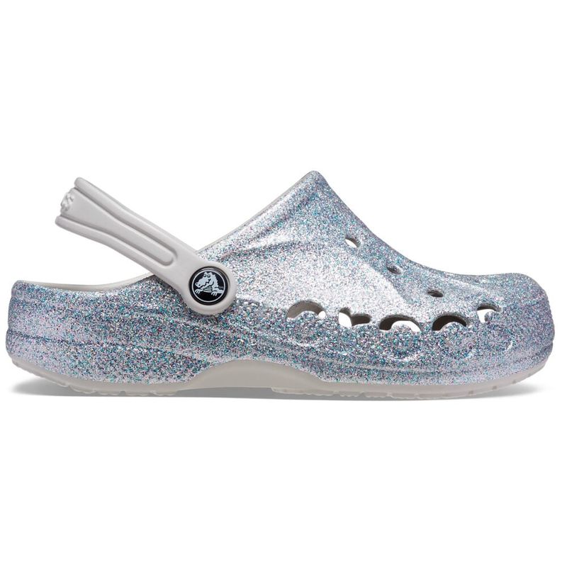 Sandália Crocs Baya Glitter Clog Infantil SILVER