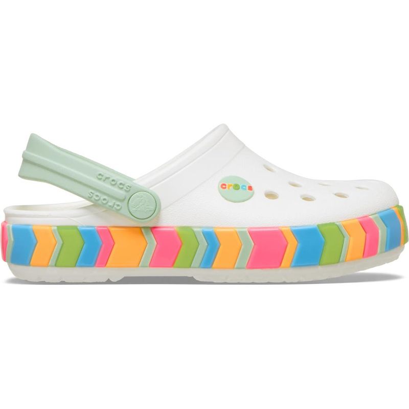 Sandália Crocs Crocband Chevron Band Clog Infantil WHITE/MULTI