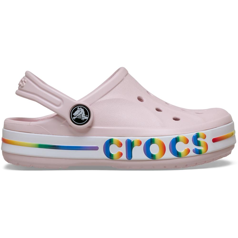 Sandália Crocs Bayaband Rainbow Band Clog Infantil BARELY PINK