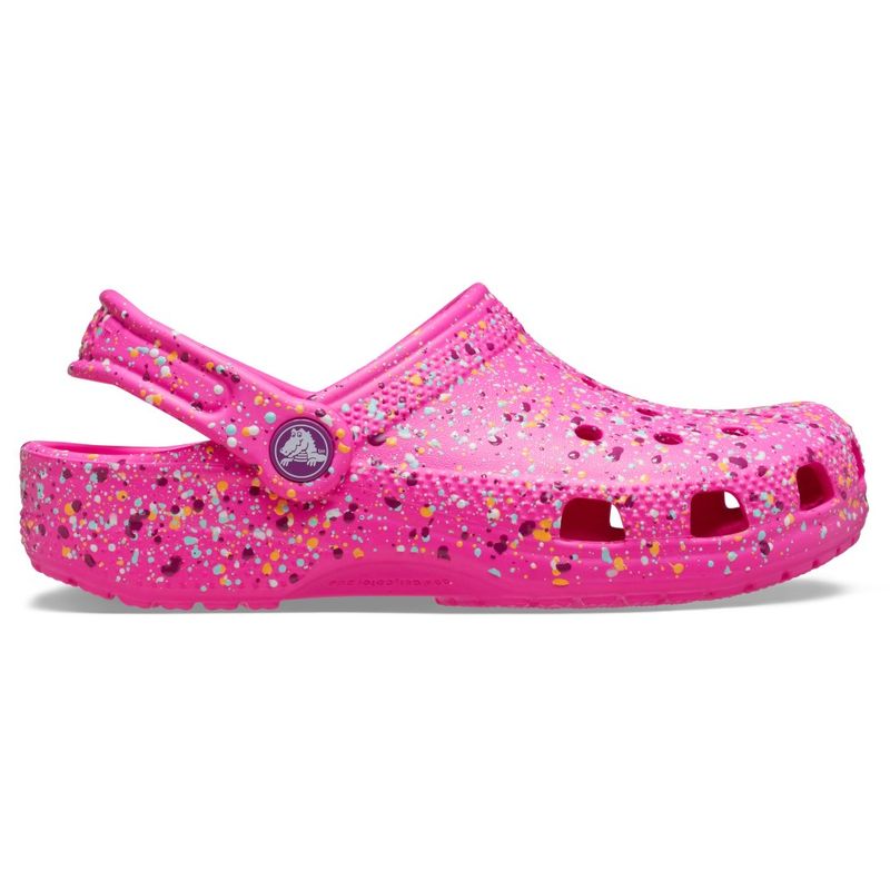 Sandália Crocs Classic Paint Splatter Clog Infantil PINK CRUSH/MULTI