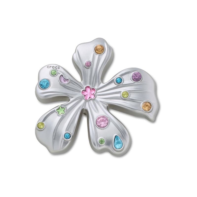 Jibbitz™ Flor Prateada Com Gemas UNICO - imagem 1
