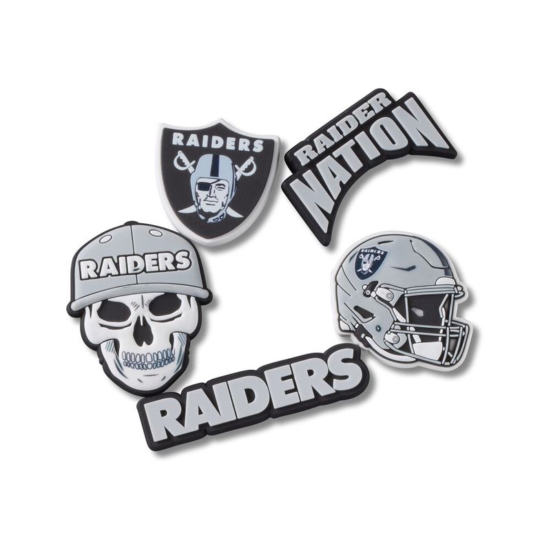 Jibbitz™ NFL Las Vegas Raiders Pack Com 5 Peças UNICO