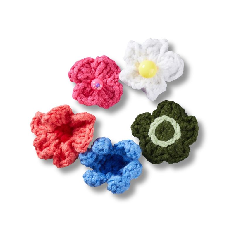 Jibbitz™ Mix de Flores de Crochê Pack Com 5 Peças UNICO - imagem 1