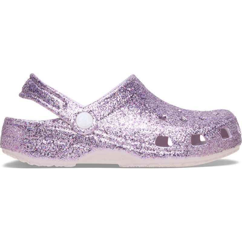 Sandália Crocs Classic Chunky Glitter Clog Juvenil GRAPE ICE