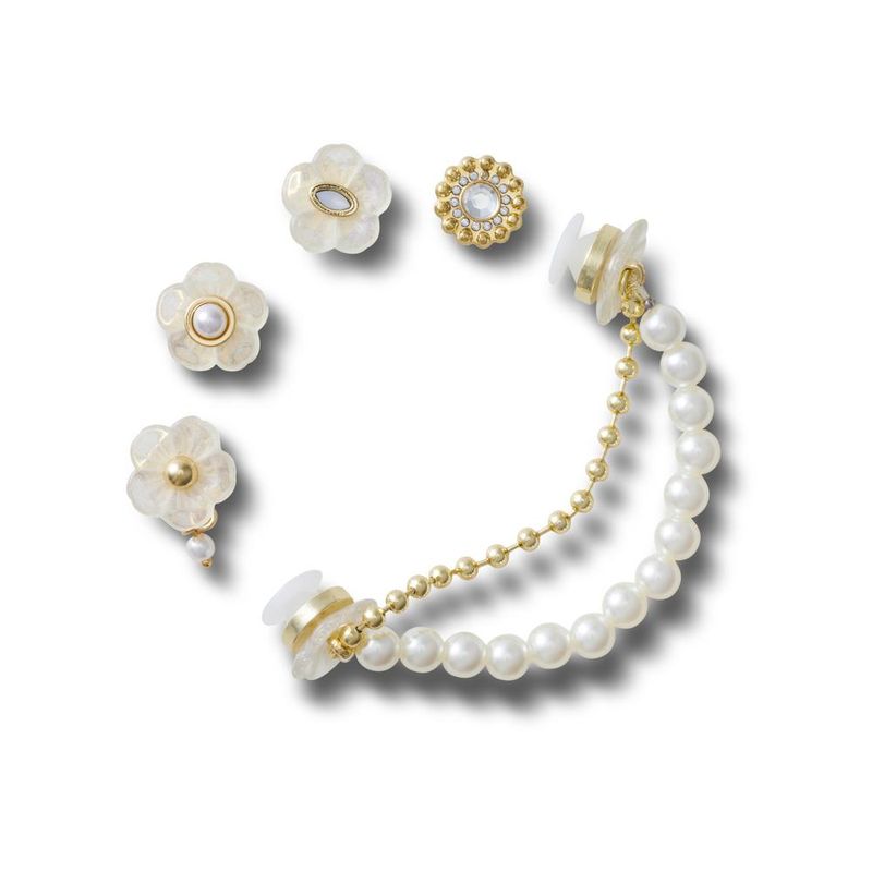 Jibbitz™ Floral e Pérolas Pack Com 5 Peças UNICO - imagem 1