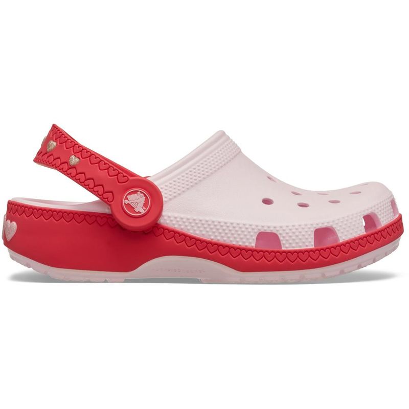 Sandália Crocs Classic Heart Lights Backstrap Clog Juvenil PINK MILK/DIGITAL RASPBERRY